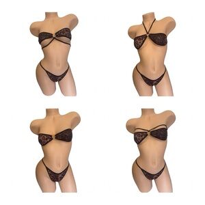 Chic Leopard Print Bandeau Set